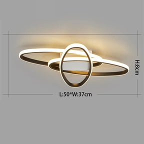 Lustre Luminária de Teto Elipse  Minimalista Com Controle Remoto e App para Celular