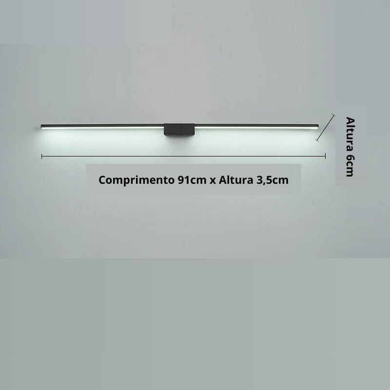 Luminária Arandela de Parede Slim Longa Para Banheiro Led 70cm / 90cm / 110cm