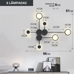 Luminária Arandela de Parede Moderna Geométrica Led