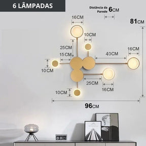 Luminária Arandela de Parede Moderna Geométrica Led