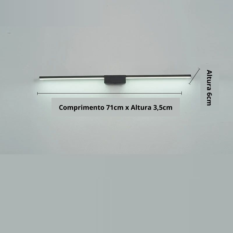 Luminária Arandela de Parede Slim Longa Para Banheiro Led 70cm / 90cm / 110cm