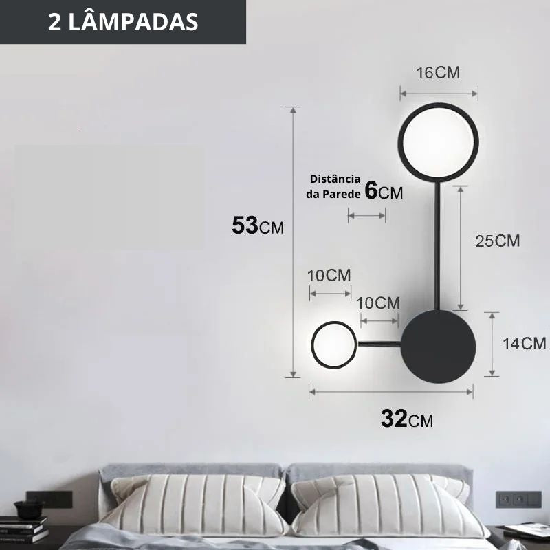 Luminária Arandela de Parede Moderna Geométrica Led