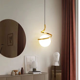 Lustre Pendente Moderno Globo Espiral Led