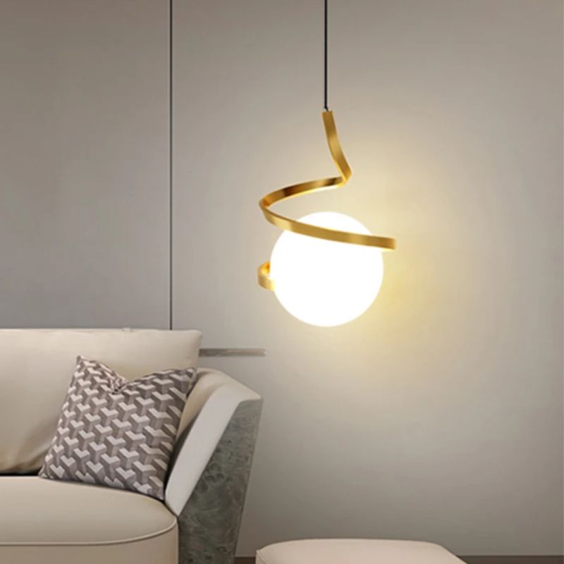 Lustre Pendente Moderno Globo Espiral Led