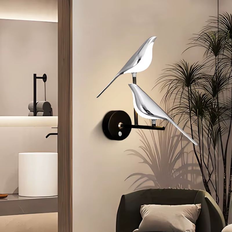 Luminária de Luxo Arandela de Parede Pássaro Magpie Led