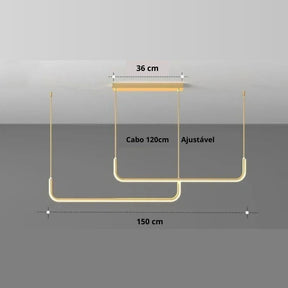 Lustre Pendente Moderno Minimalista Linea Led