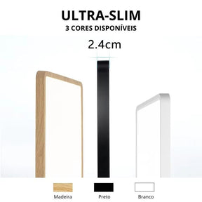 Luminária de Teto Plafon Ultra Slim LED - Quadrado com  Conexão ALEXA e App de Celular