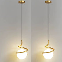 Lustre Pendente Moderno Globo Espiral Led