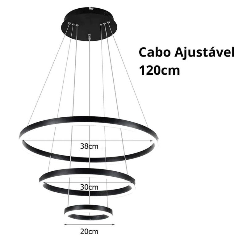 Lustre Pendente Circular Triplo