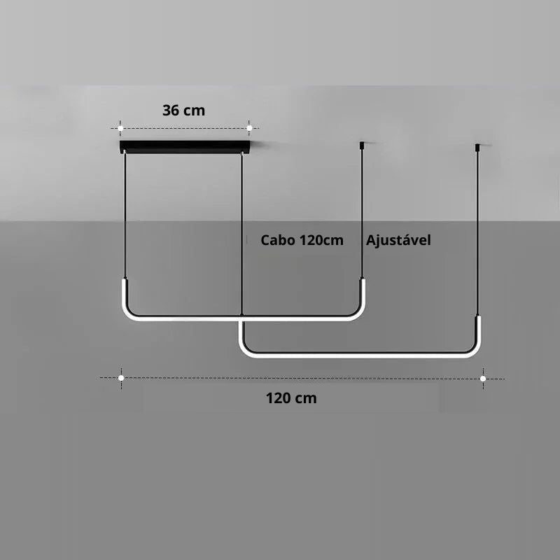 Lustre Pendente Moderno Minimalista Linea Led