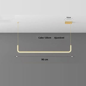 Lustre Pendente Moderno Minimalista Linea Led