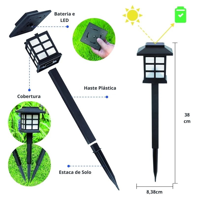 Luminária Solar Led para Jardim - STAKE PRO