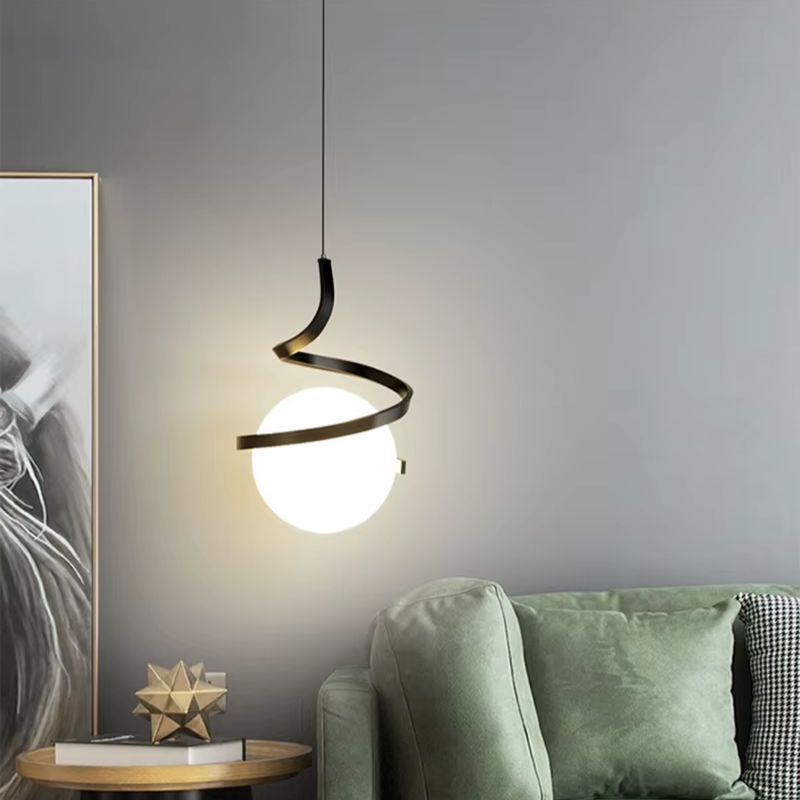 Lustre Pendente Moderno Globo Espiral Led