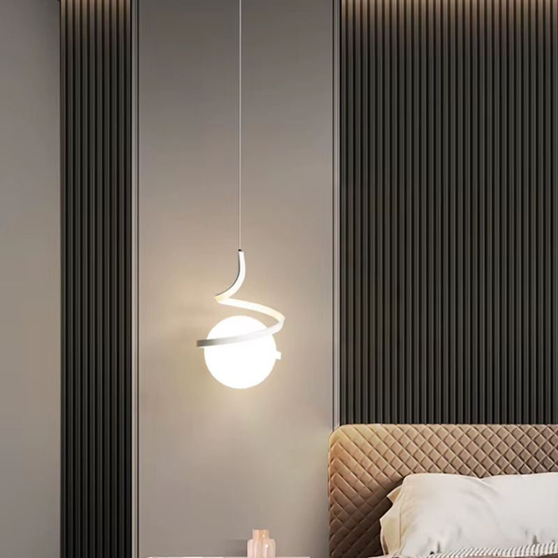 Lustre Pendente Moderno Globo Espiral Led