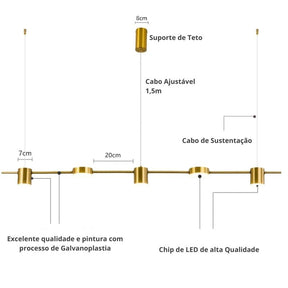 Lustre Pendente Moderno Dimerizável Led