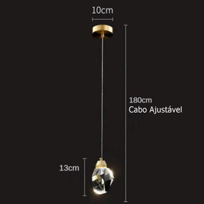 Lustre Pendente de Luxo Led - Diamante