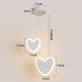 Lustre Pendente Moderno Corações Duplos Led