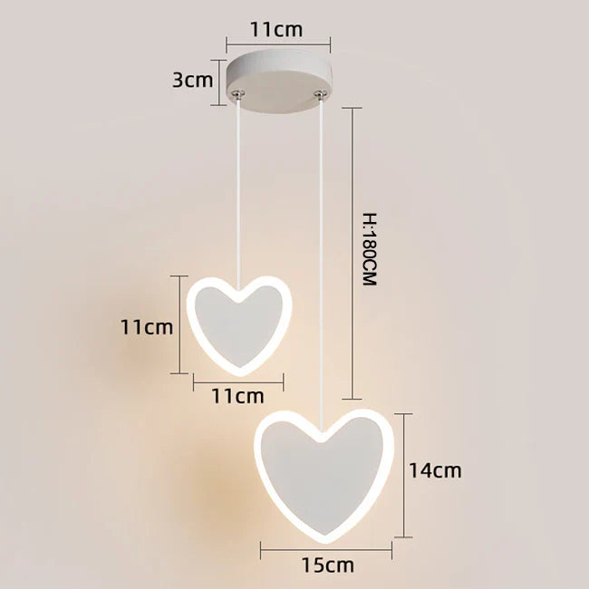 Lustre Pendente Moderno Corações Duplos Led