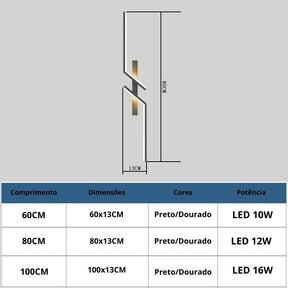 Luminária Arandela de Parede Minimalista Linea Led