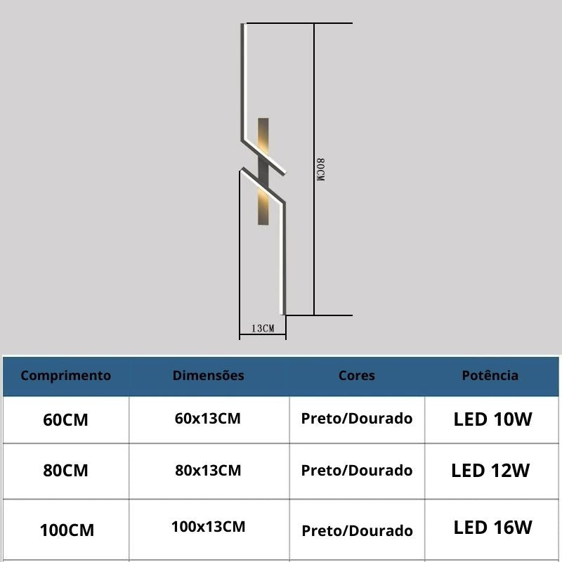 Luminária Arandela de Parede Minimalista Linea Led