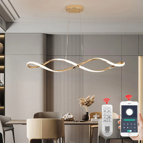 Lustre Pendente Moderno Infinity Led  - Conexão ALEXA,  Controle Remoto e APP - 100cm