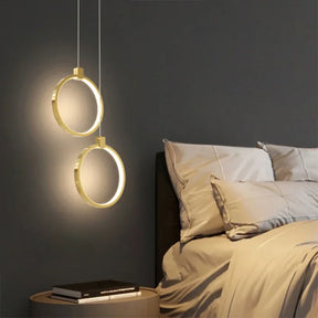 Lustre Pendente Moderno Anel Led - Dourado 20cm