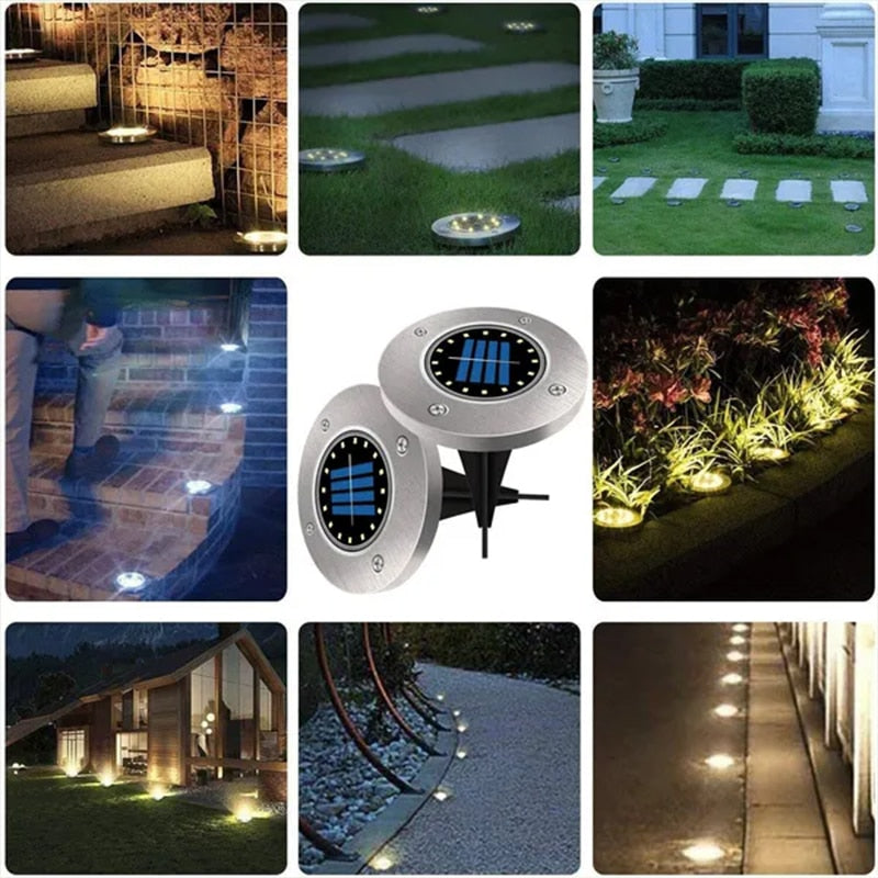 Luminária de solo para jardim Solar LED a prova D'Água