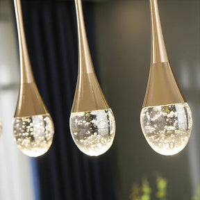 Lustre Pendente de Luxo Led - Pingo Dourado