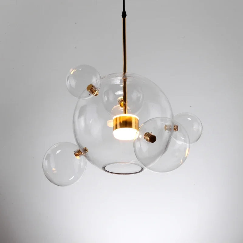 Lustre Pendente Design Italiano Vetro a Bolle Led