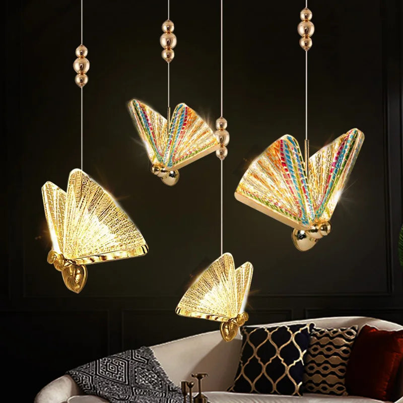 Lustre Pendente de Luxo Led - Borboletas