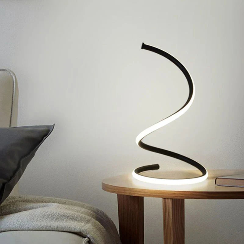 Luminária Abajur de Mesa Minimalista Espiral