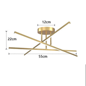 Lustre Luminária de Teto Estilo Nórdico Led - 3 Hastes cruzadas