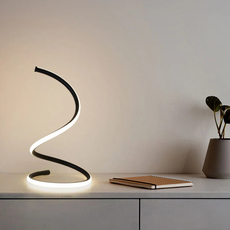 Luminária Abajur de Mesa Minimalista Espiral