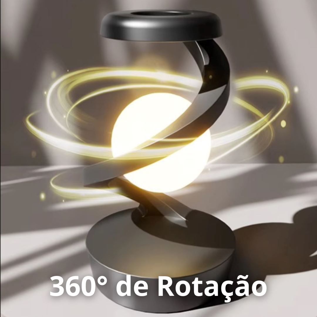 Luminária Abajur de Mesa Flying Touch e RGB Carregamento por Indução