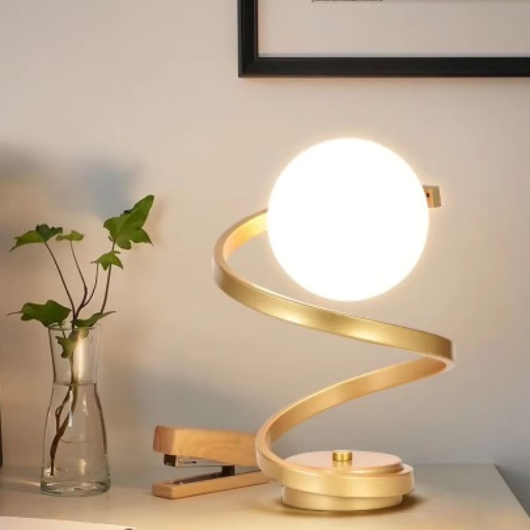 Luminária Abajur de Mesa Orbit Spiral em LED 3 Tons 26cm