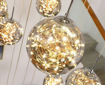 Lustre Pendente de Luxo Bola de Cristal