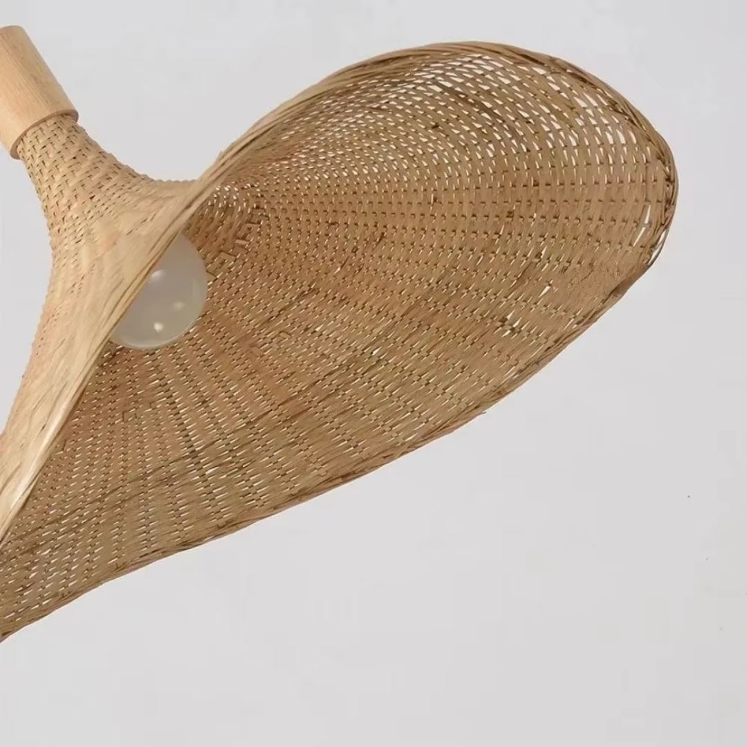 Lustre Pendente Artesanal Bamboo Rattan 30cm