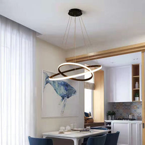 Lustre Pendente Circular Duplo em Led