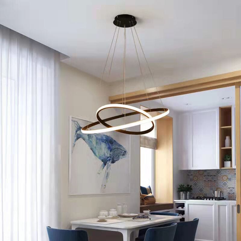 Lustre Pendente Circular Duplo em Led