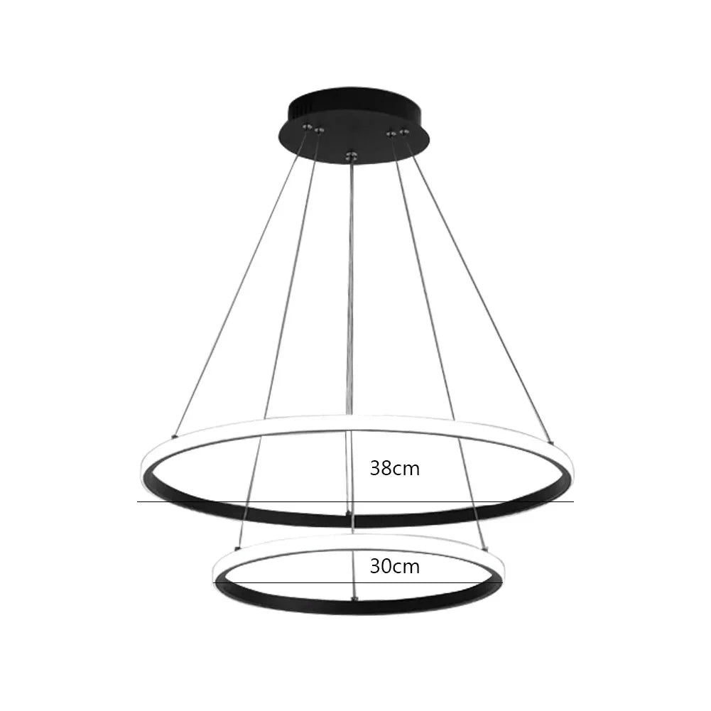 Lustre Pendente Circular Duplo em Led