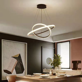 Lustre Pendente Circular Duplo em Led