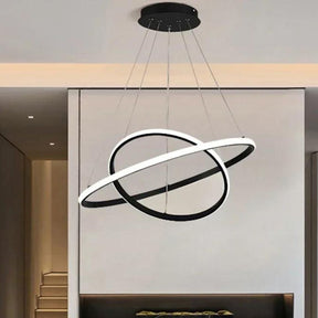 Lustre Pendente Circular Duplo em Led