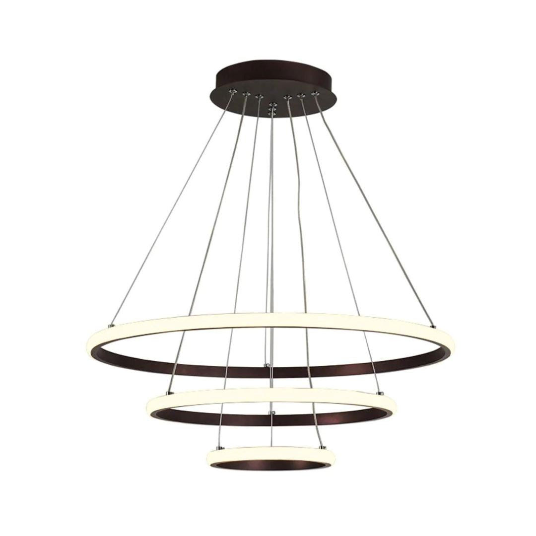 Lustre Pendente Circular Triplo em Led para Sala Jantar (60cm)