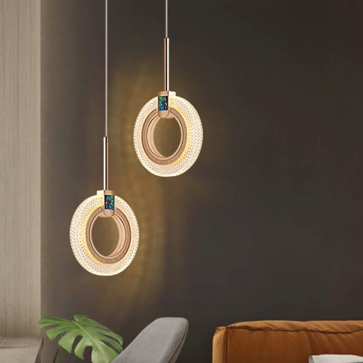 Lustre Pendente de Luxo Cristal Circular