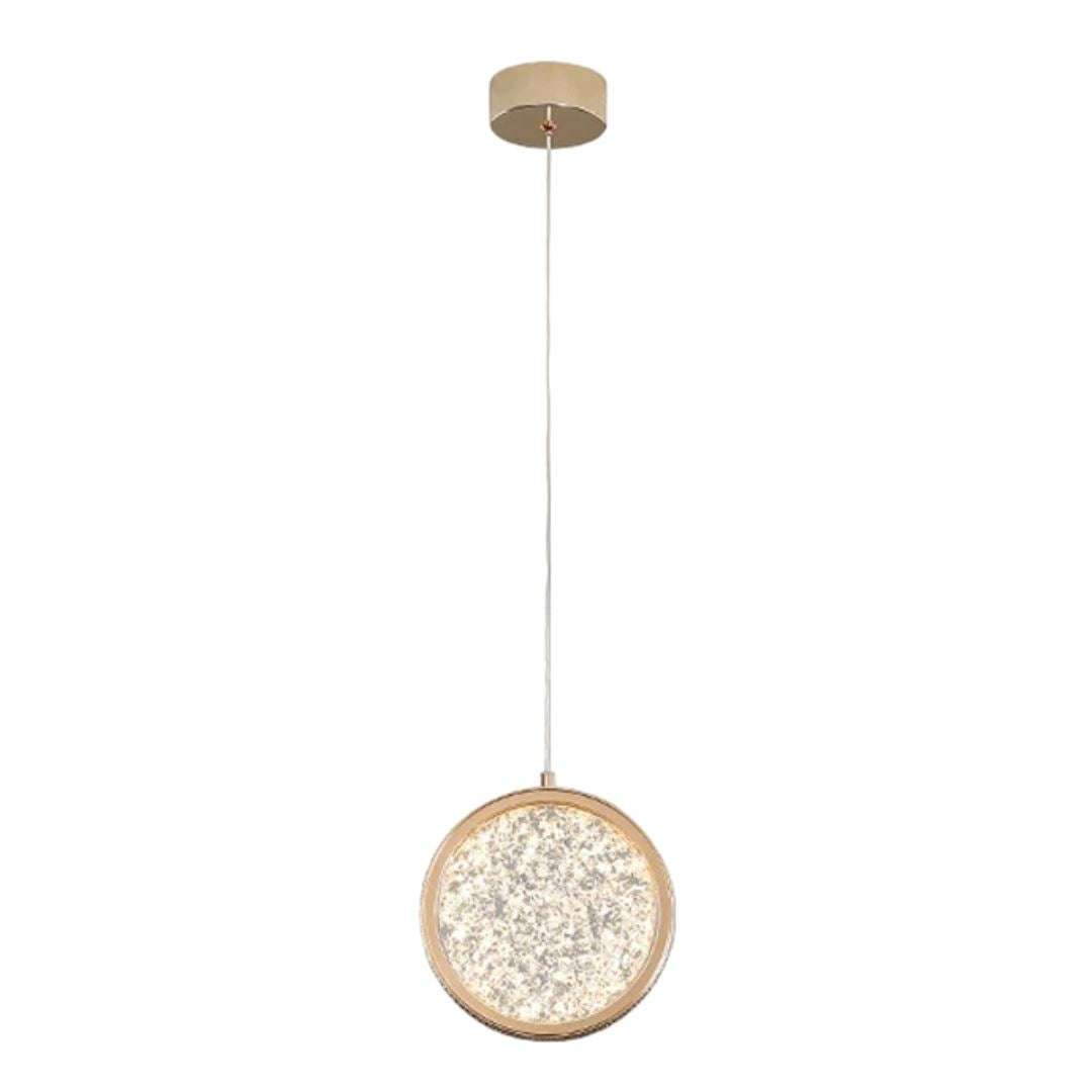 Lustre Pendente de Luxo Cristal Dourado