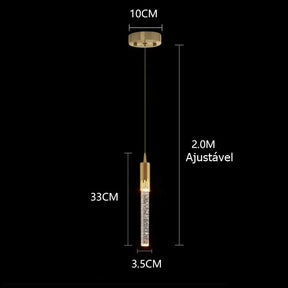 Lustre Pendente de Luxo Helix Crystals