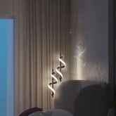 Lustre Pendente Duplo em Espiral Preto de Led