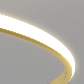 Lustre Pendente Luxuoso Circular Duplo em Led