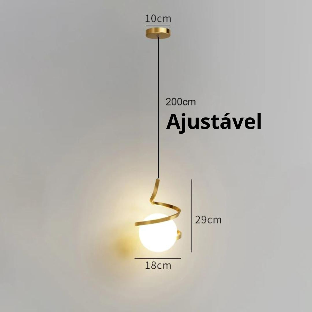 Lustre Pendente Orbit Spiral em LED