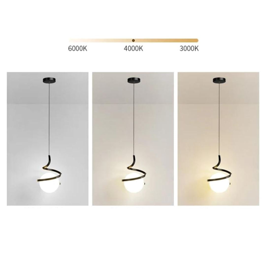 Lustre Pendente Orbit Spiral em LED